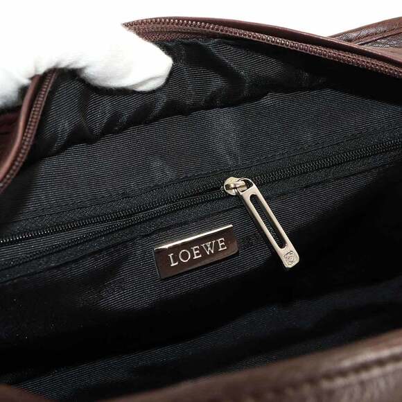 LOEWE Amazona 28 handbag in brown leather with silver hardware. - Picture 8 of 10